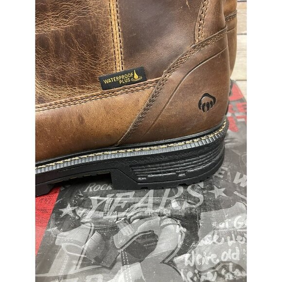 Wolverine NEW Men's 14 M Hellcat 10” CM Wellington Boot Tobacco Waterproof Work - Picture 5 of 11
